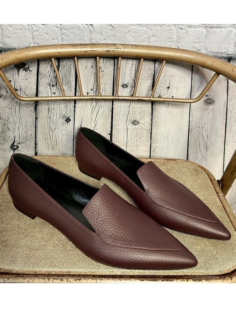 Everlane Burgundy Pebbled Leather Loafers Size 11 New